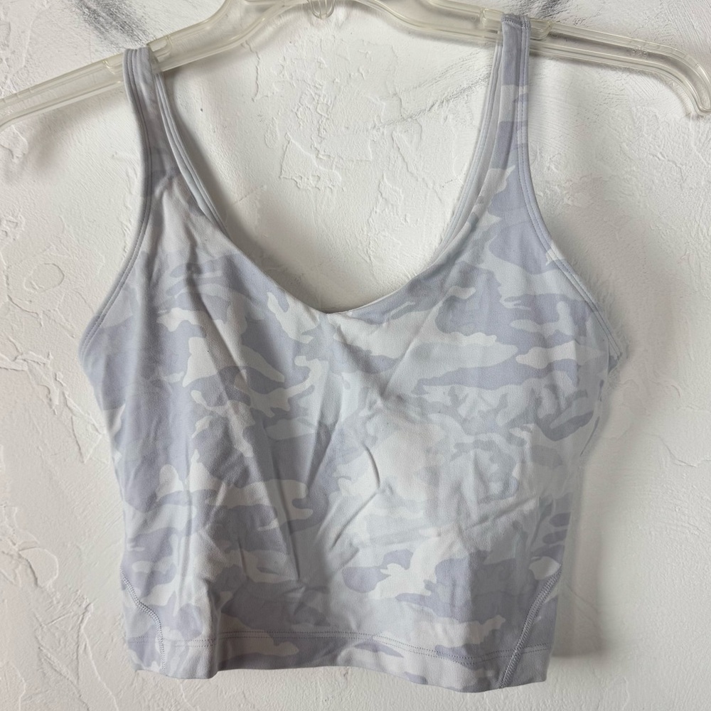 Lululemon Align‎ Tank Top Knit Shirt Incognito Camo Print Grey White Alpine Yoga
